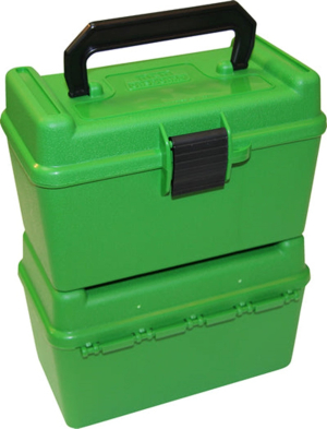 Deluxe Ammo Box 50 Round Handle 22-250 243 308